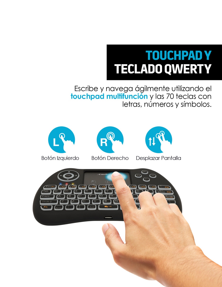 Teclado inalámbrico Mini Con Touchpad 4