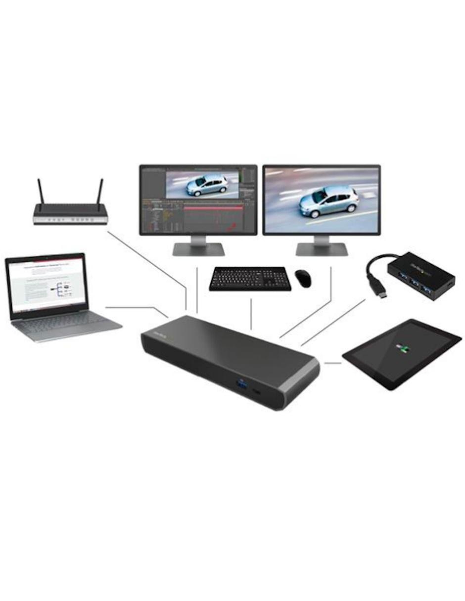 Docking Station Thunderbolt 3 con Salidas Dobles de Video 4K para Laptops Replicador de Puertos 5K Startech.com 5