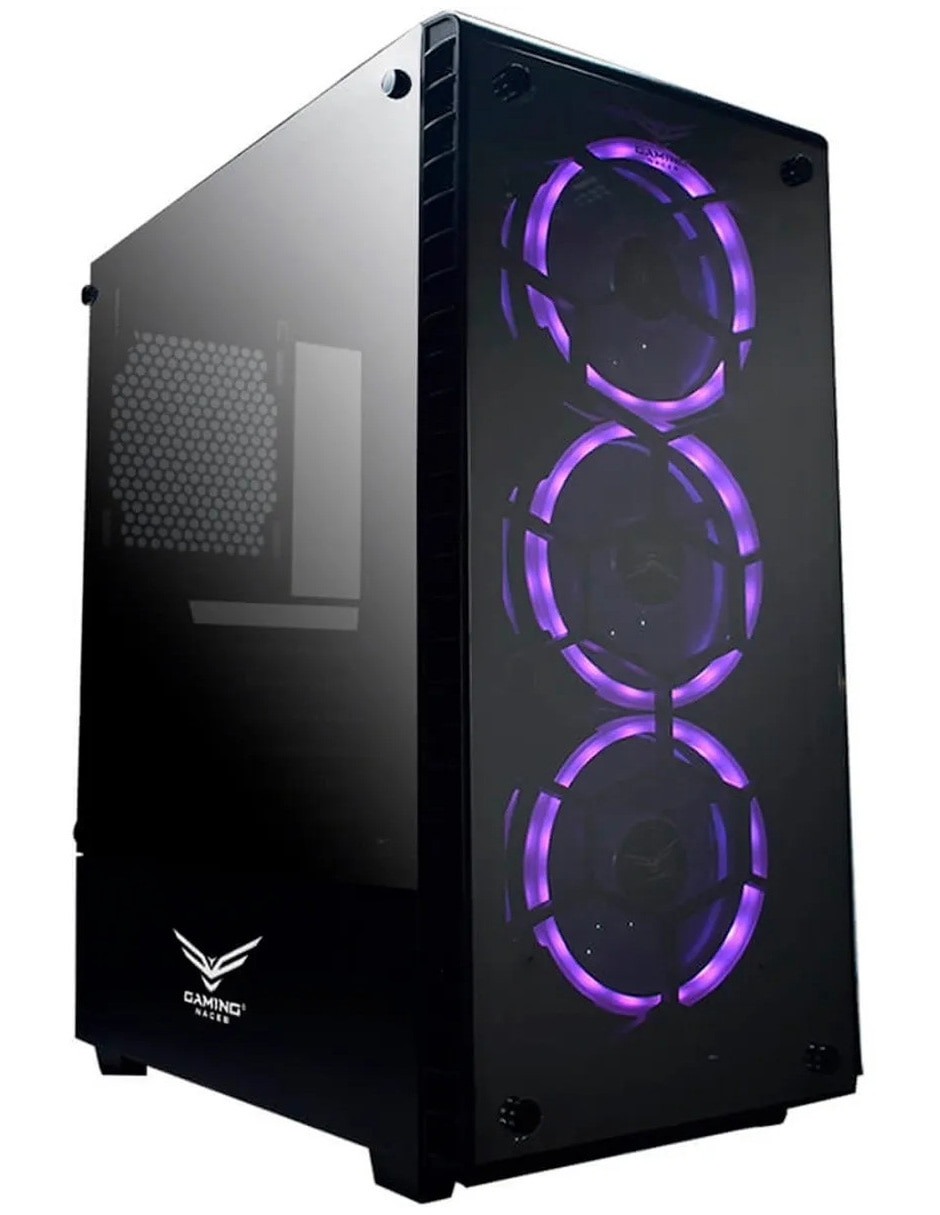 Gabinete Gamer Hydra RGB Cristal Templado 3 FAN RGB USB 3.0
