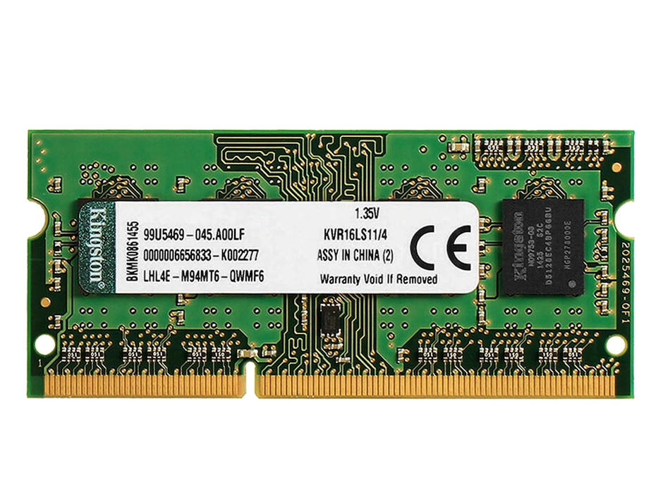 Memoria RAM DDR3L 4GB 1600MHz Laptop BRIX 1.35V KVR16LS11/4 2