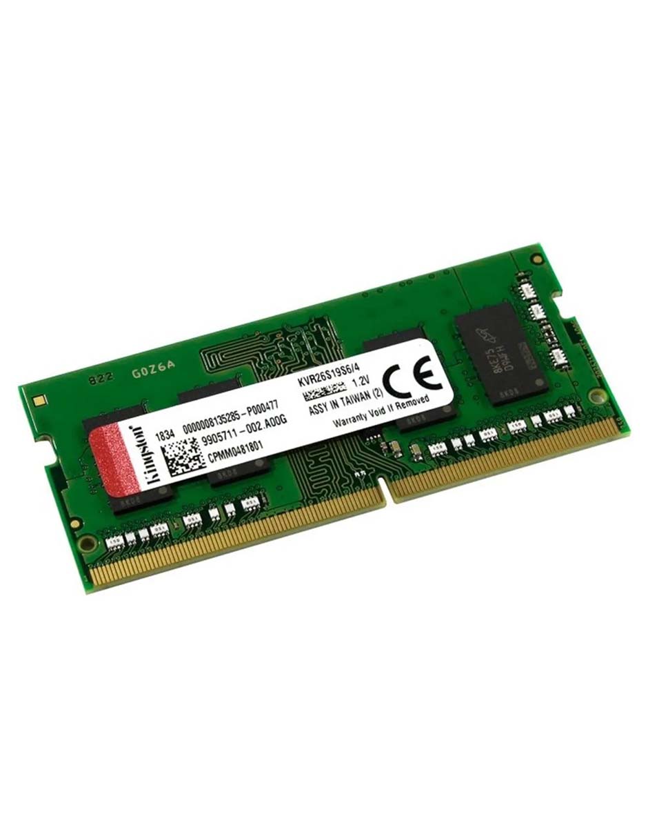 Brillar Generalmente Tractor Memoria RAM DDR4 4GB 2666MHz Kingston Laptop KVR26S19S6/4 | Liverpool.com.mx