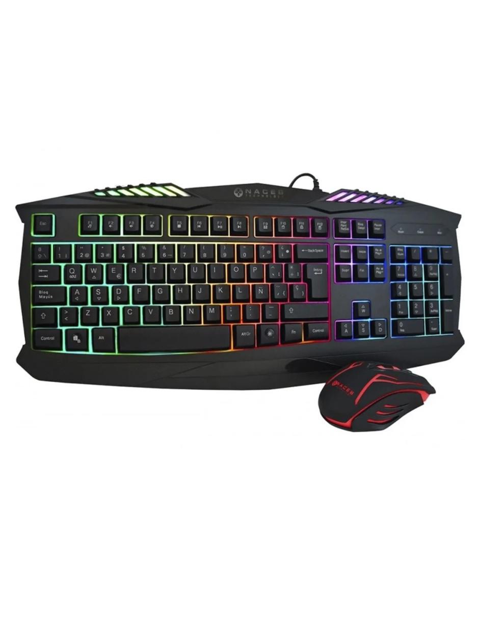 Set Teclado y Mouse Gamer RGB USB negro NA-617