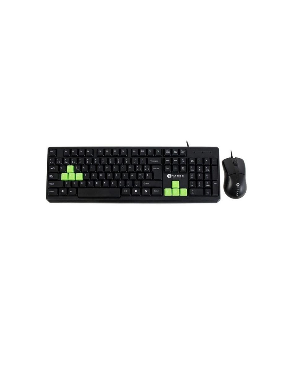 Set Teclado y Mouse Alámbrico Resistente a Líquidos USB negro NA-457