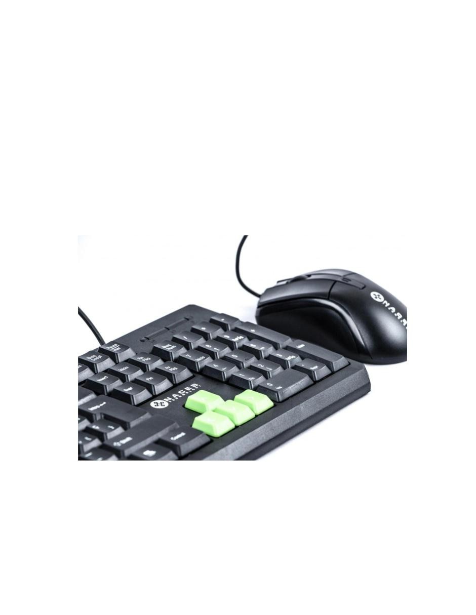Set Teclado y Mouse Alámbrico Resistente a Líquidos USB negro NA-457 2