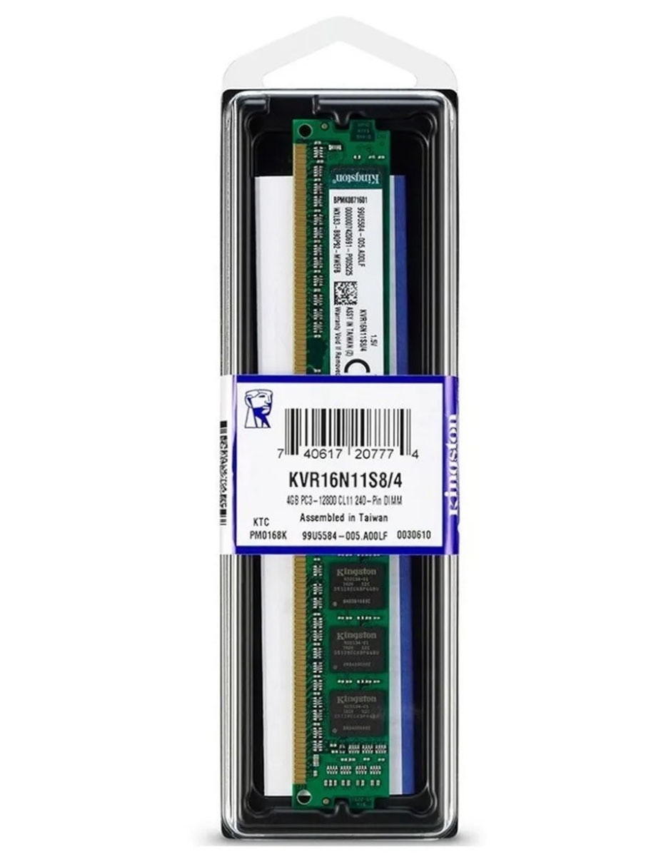 Memoria RAM DDR3 4 GB 1600 MHz Value RAM KVR16N11S8/4 Memoria RAM DDR3 4 GB 1600 MHz Value RAM KVR16N11S8/4