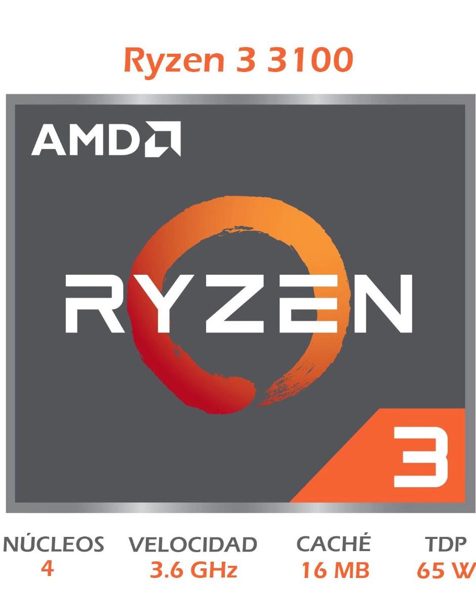 Procesador AMD Ryzen 3 3100 3.6 GHz 4 Core AM4 100 100000284BOX