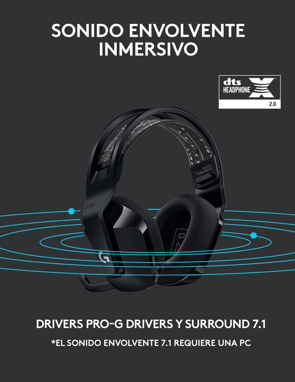 Audífonos Inalámbricos G733 negro 7