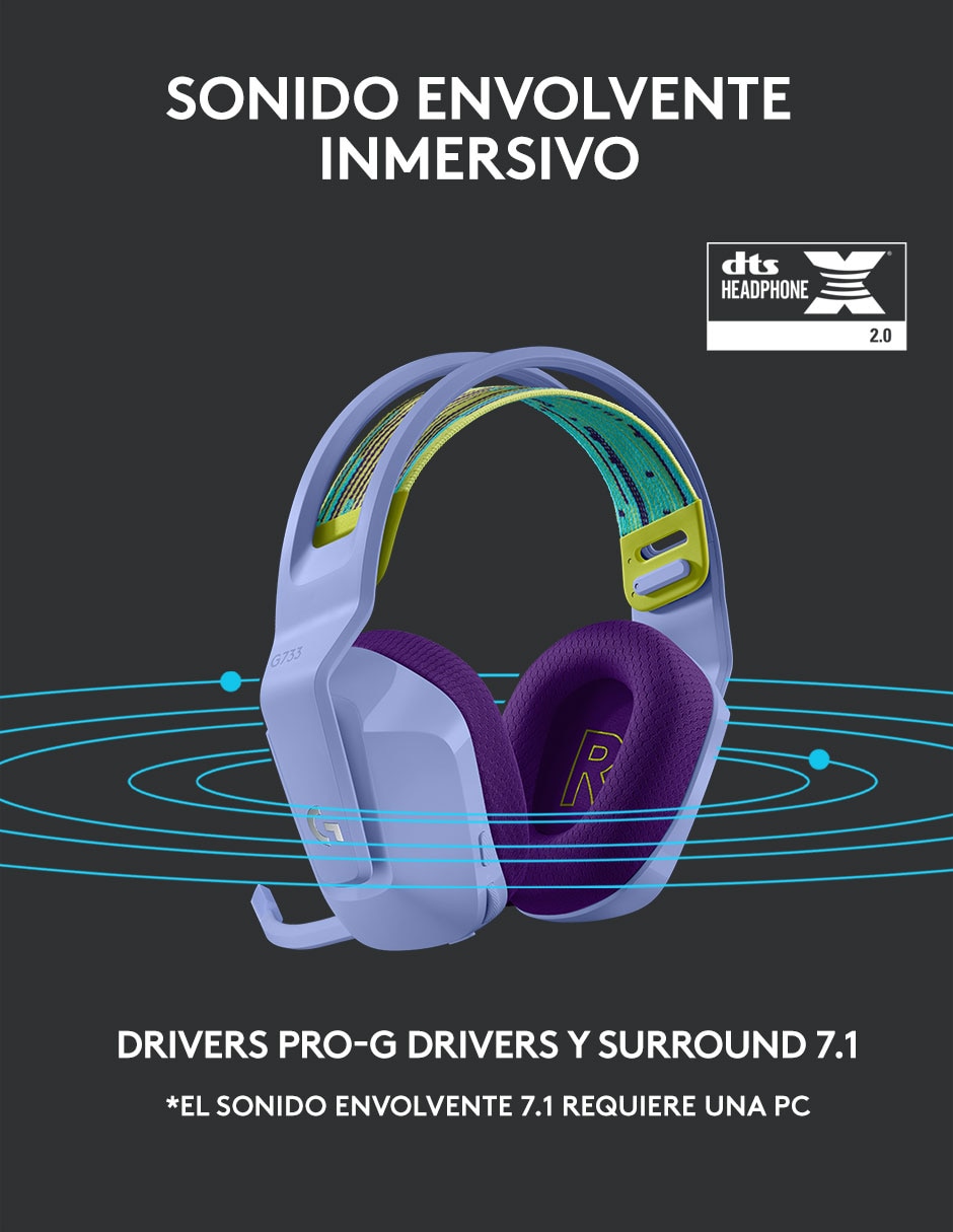 Audífonos Over-Ear G733 inalámbricos con cancelación de ruido 9