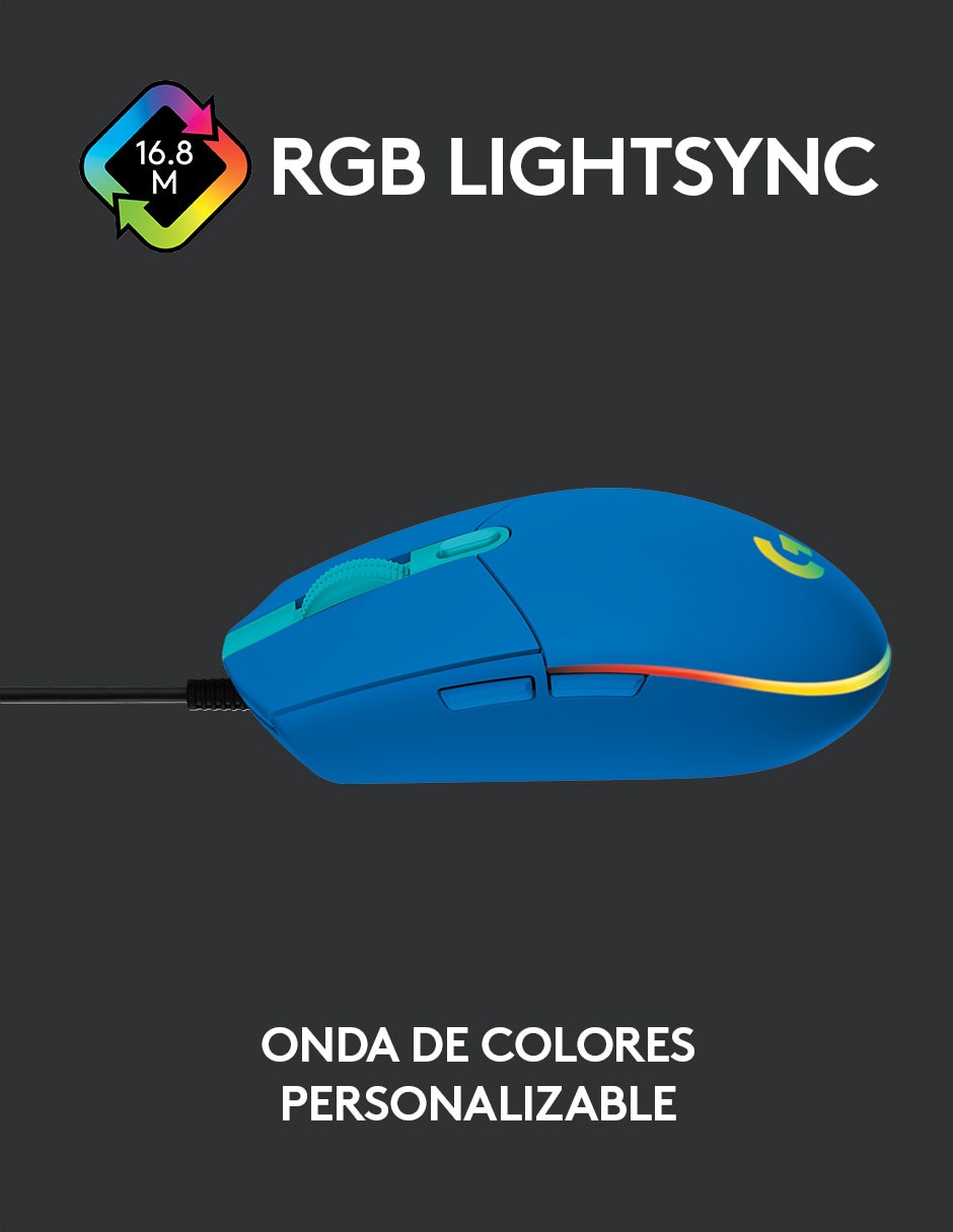 Mouse/mouse gamer alámbrica g203 azul 910-005795 3