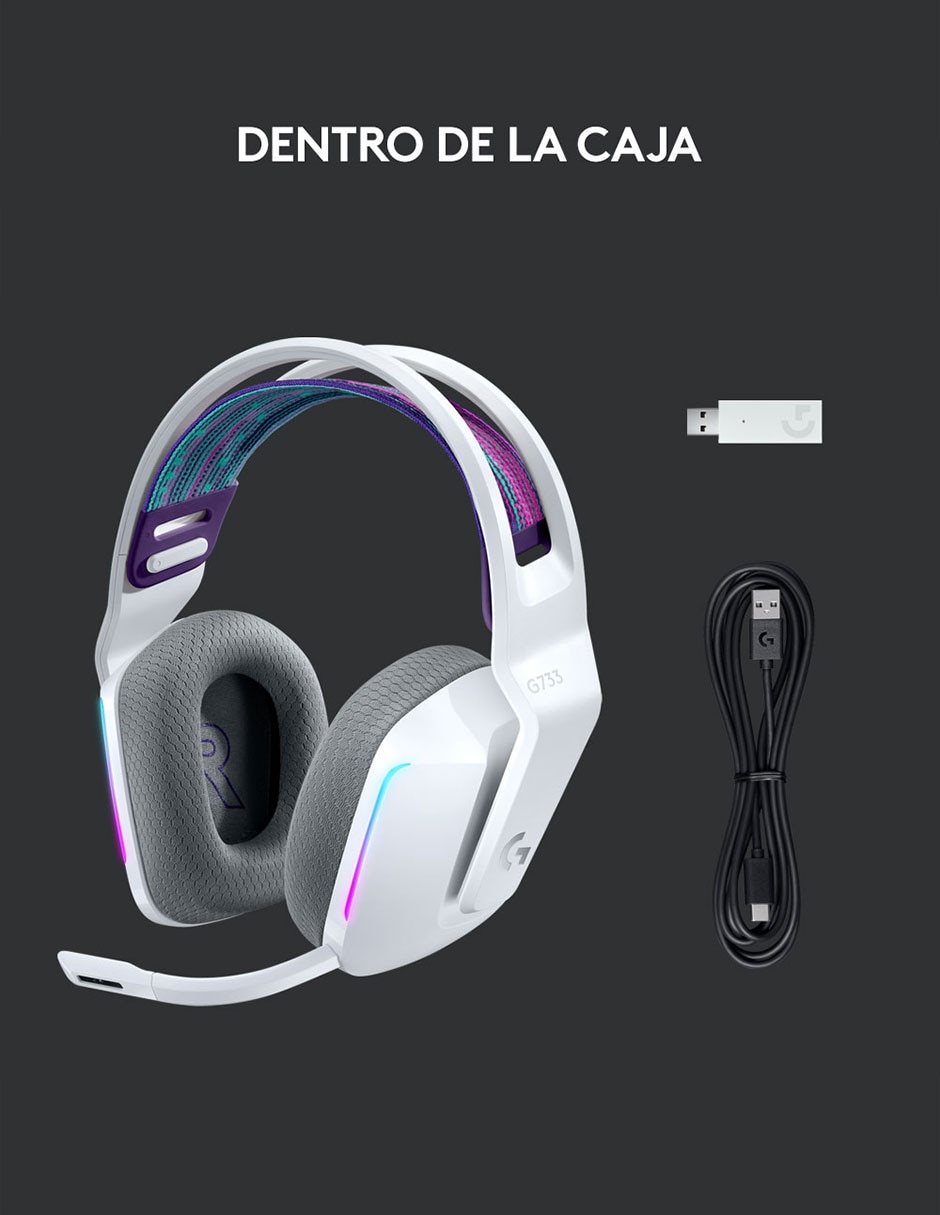 Audífonos gamer Over-Ear G733 inalámbricos con cancelación de ruido 8