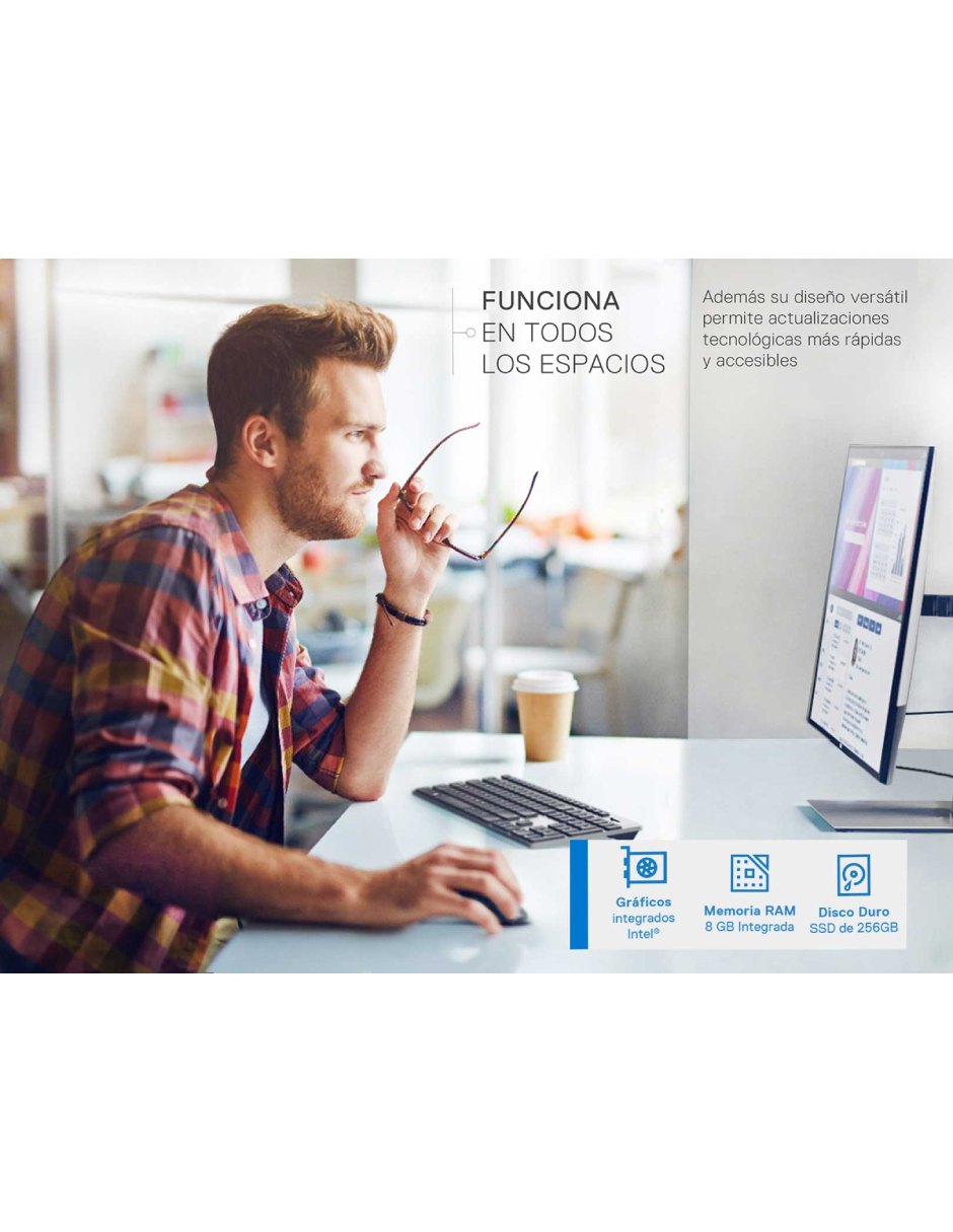 Computadora all in one Optiplex 7070 23.8 pulgadas HD Intel Core i5 8 GB RAM 256 GB SSD 2