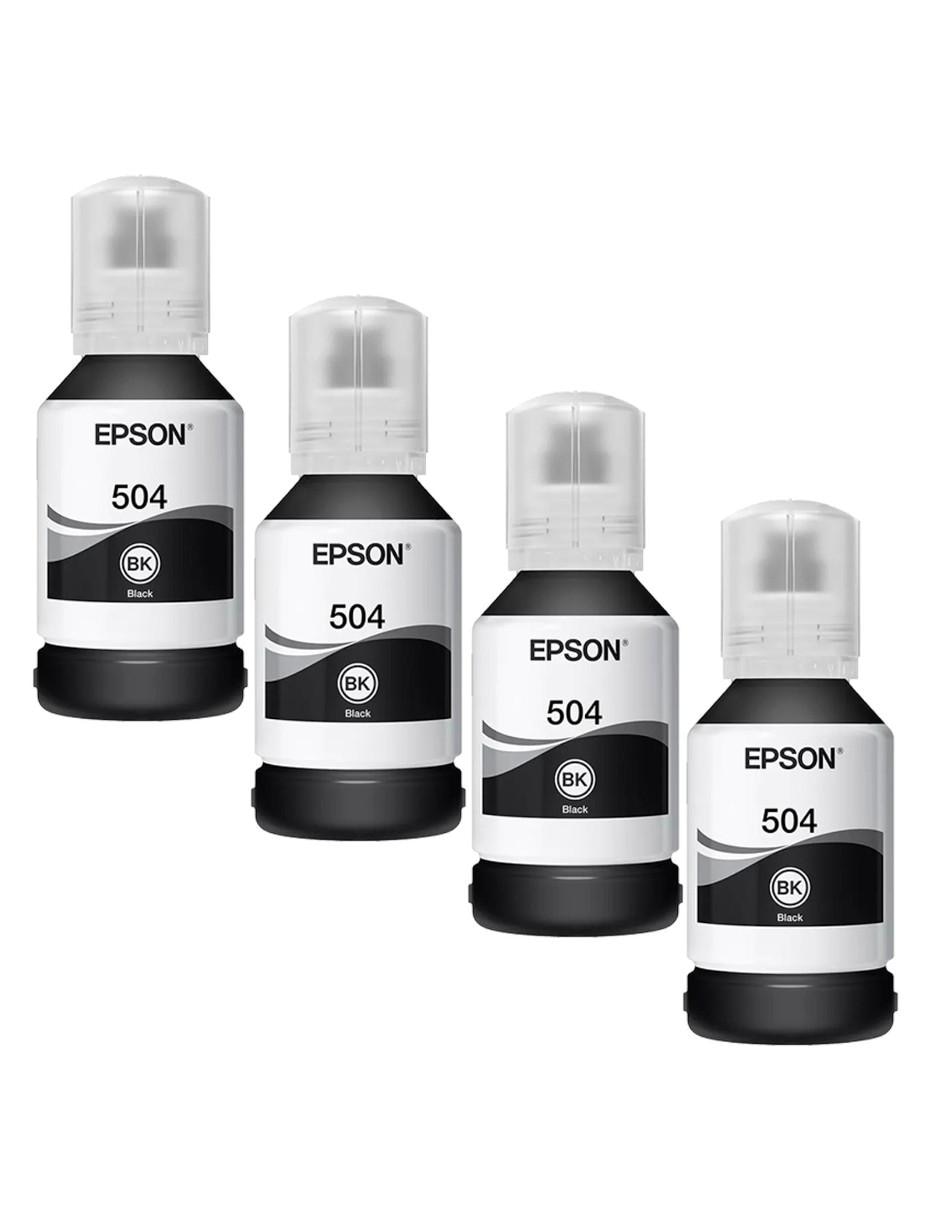 Set 4 Botellas Tinta T504 L4150 Negro L4160 L6161 L6171 L6191 2