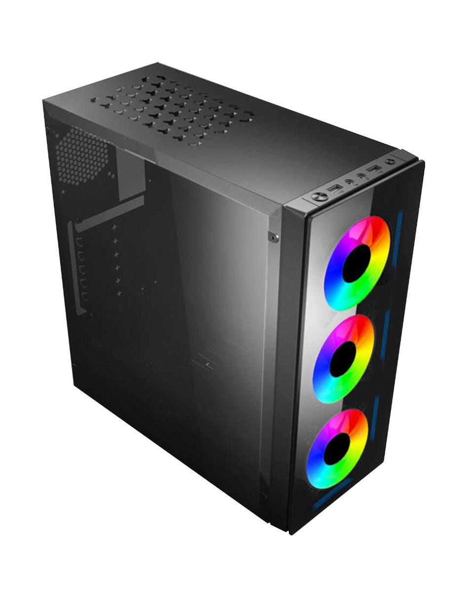 Gabinete Gamer XZ110 RGB Cristal Templado 4 ventiladores XZCGB12B 2