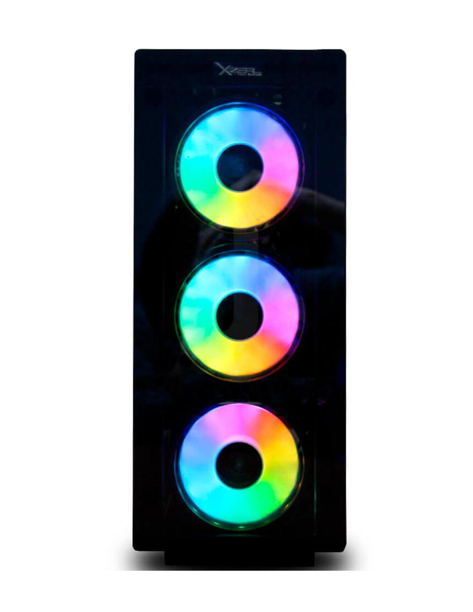 Gabinete Gamer XZ110 RGB Cristal Templado 4 ventiladores XZCGB12B 3