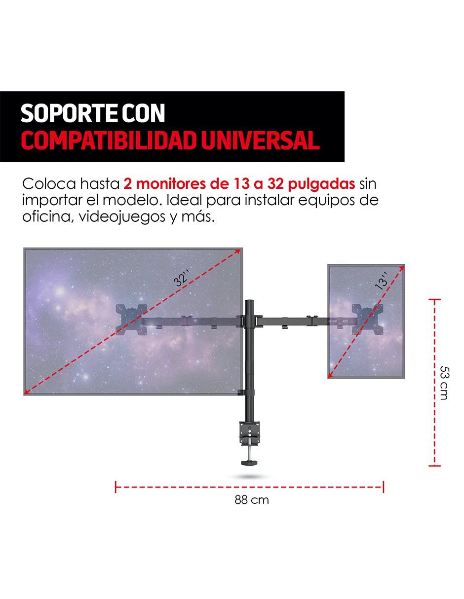 Soporte para 2 Monitores de 13 a 32 Pulgadas con Base para Escritorio 2
