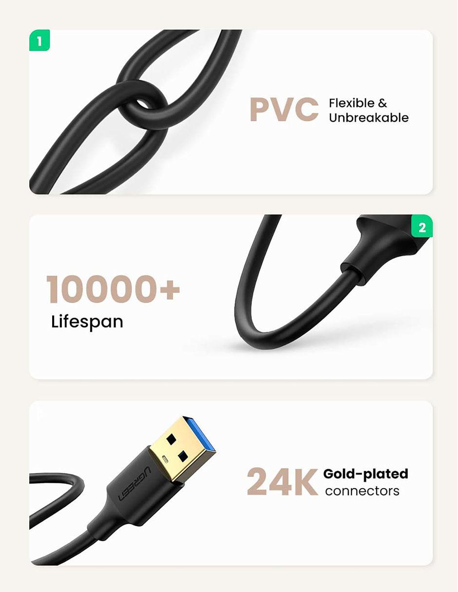 Cable USB A de 1 m 2