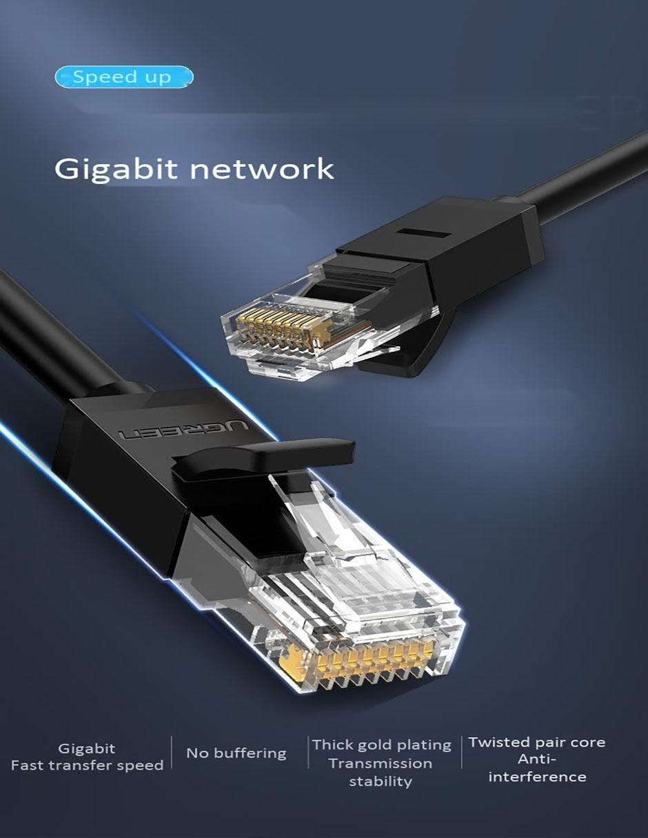 Cable Ethernet Ugreen Gigabit RJ45 Red CAT-6 Blindado 50 cm