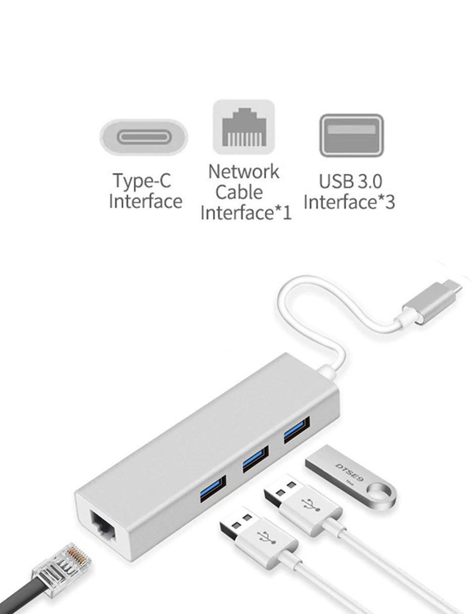 Hub Leopard Type-c3.1 to RJ45/USB 3.1 2