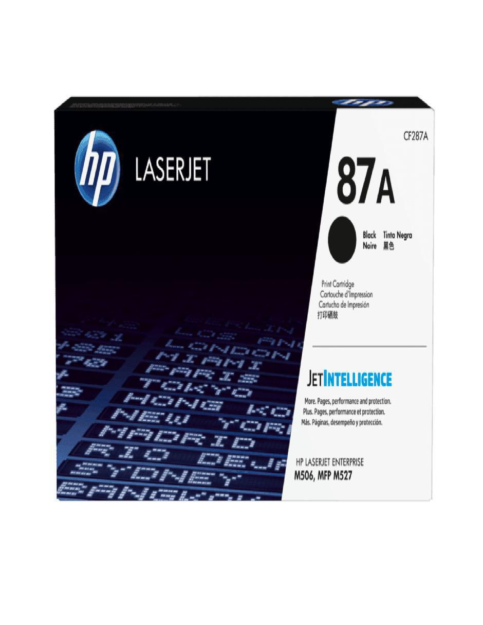 Tóner 87A Cf287A Black Original LaserJet Cartridge 2
