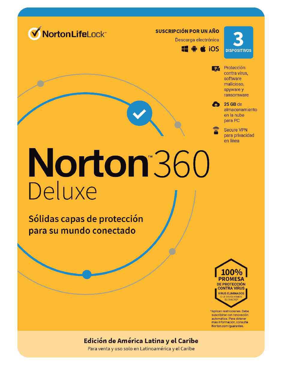 Norton 360 Deluxe Antivirus para 3 usuarios Norton 360 Deluxe Antivirus para 3 usuarios