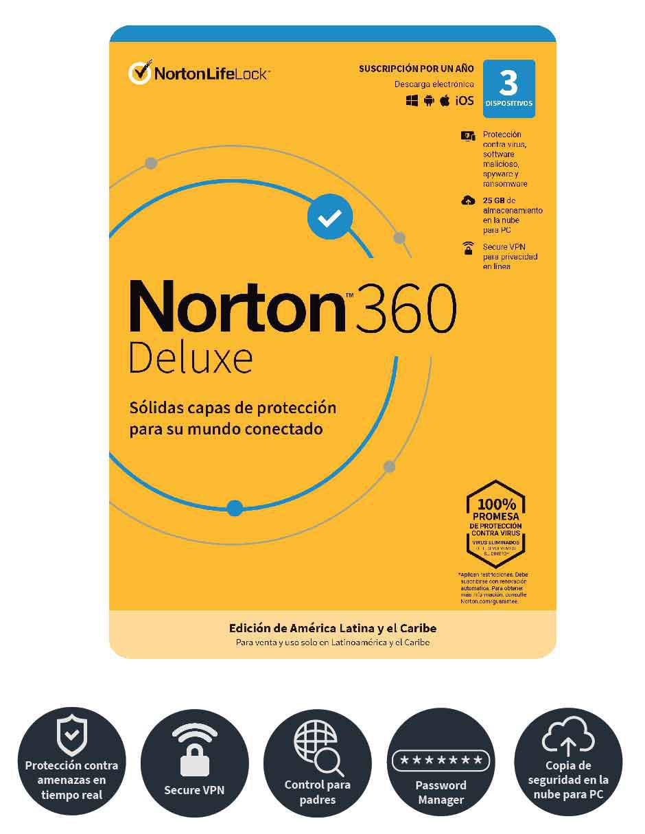 Norton 360 Deluxe Antivirus para 3 usuarios 4