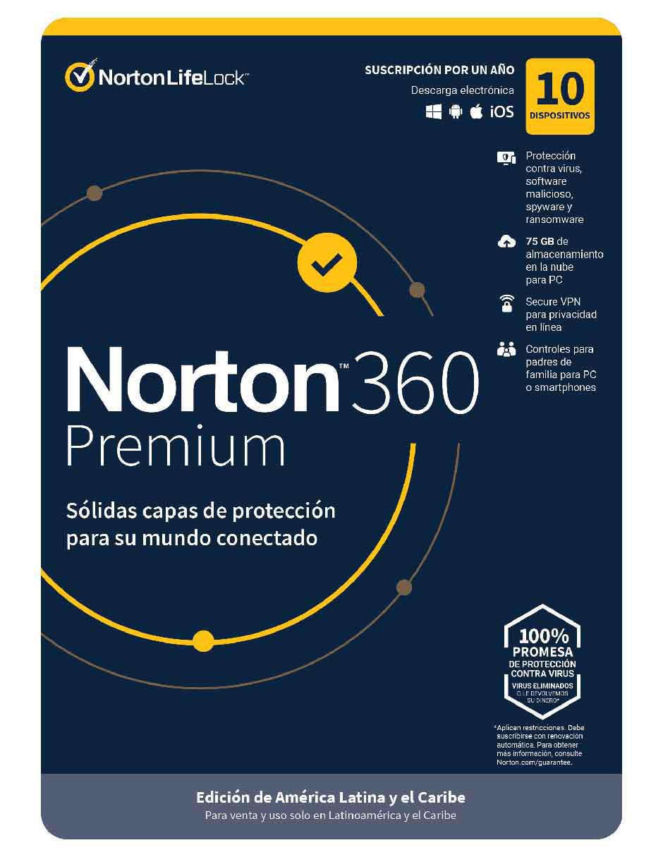 Norton 360 Premium Antivirus para 10 usuarios