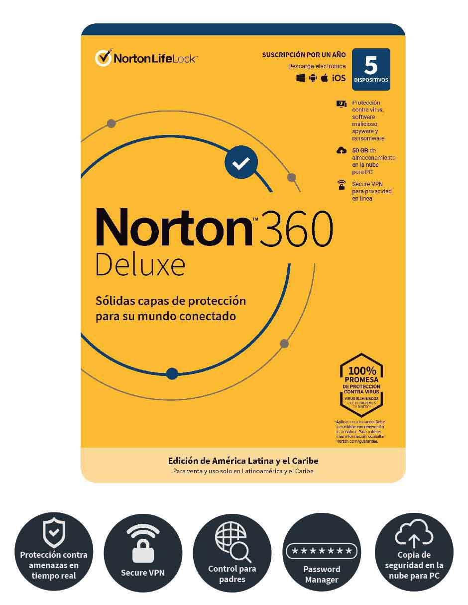 Norton 360 Deluxe Antivirus para 5 usuarios 4