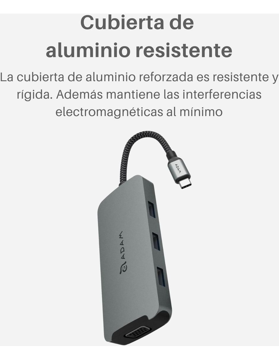 Adaptador 8 en 1 Hub A08 USB-C 5