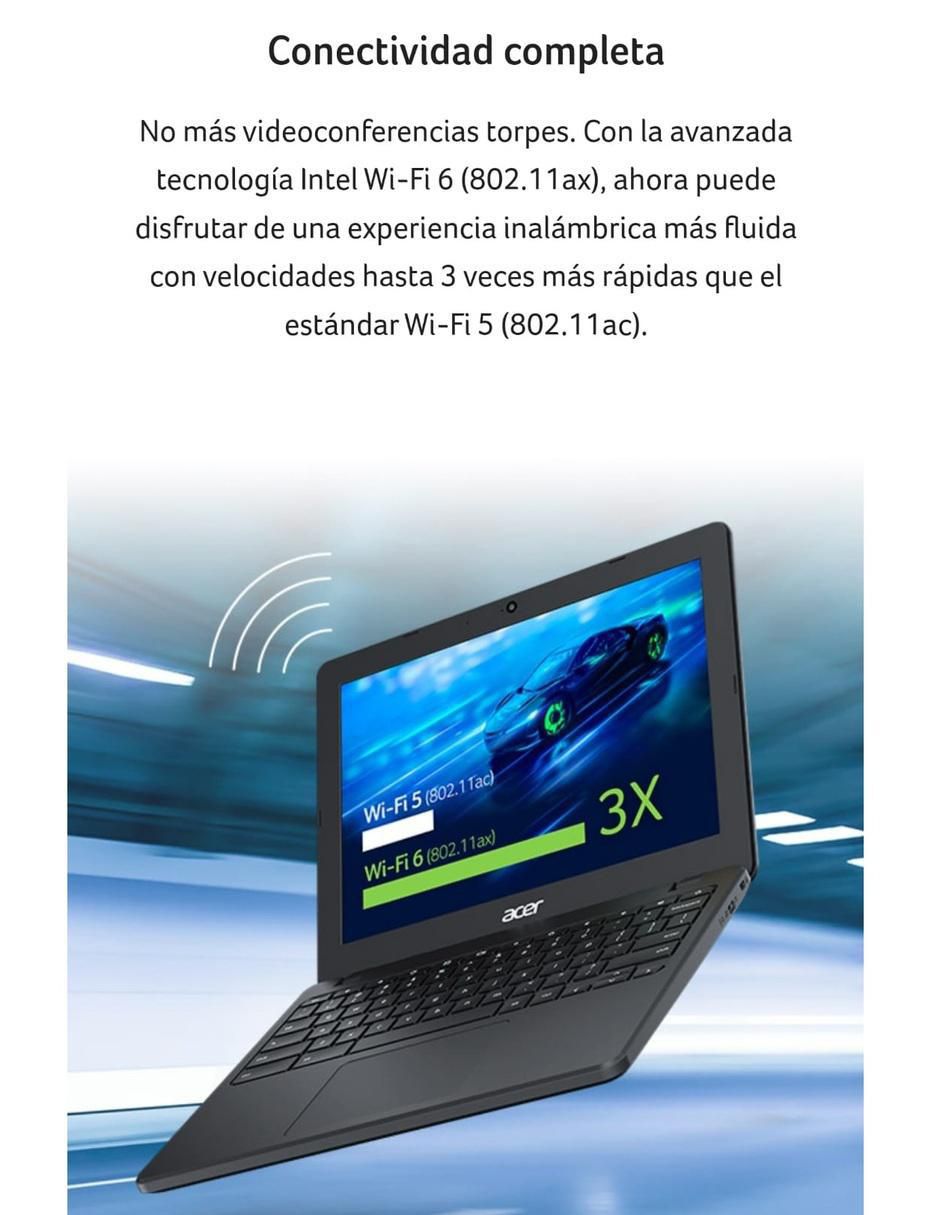 Laptop Chromebook 712-C871 12 pulgadas HD Intel UHD Graphics Intel Celeron 4 GB RAM 32 GB 128 GB SSD 3