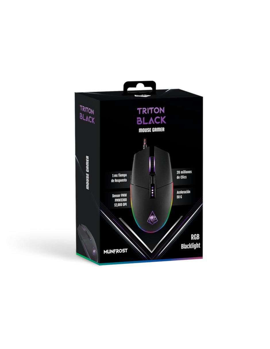 Mouse Alámbrico Triton Black Mate ARGB 4