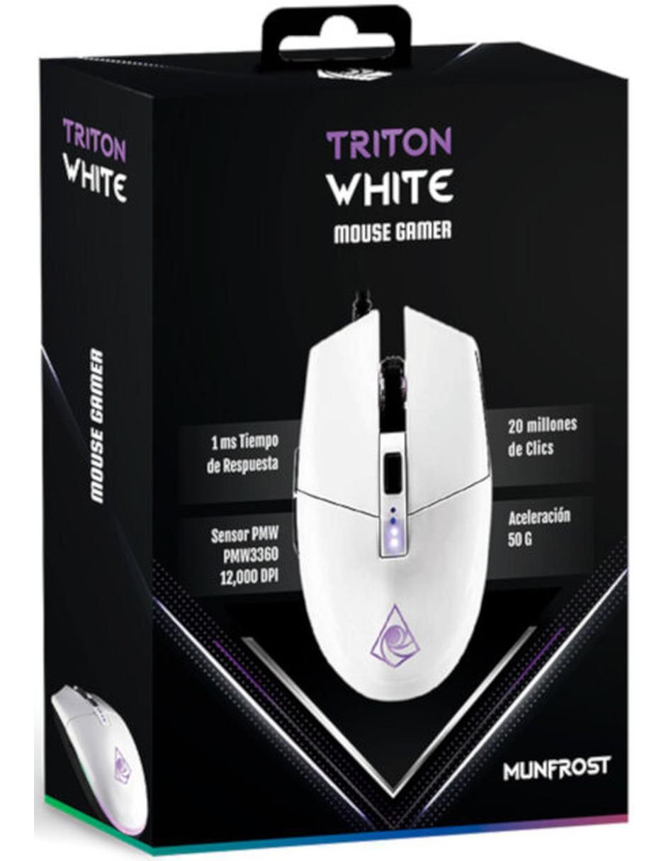 Mouse Alámbrico Triton White Glossy 4