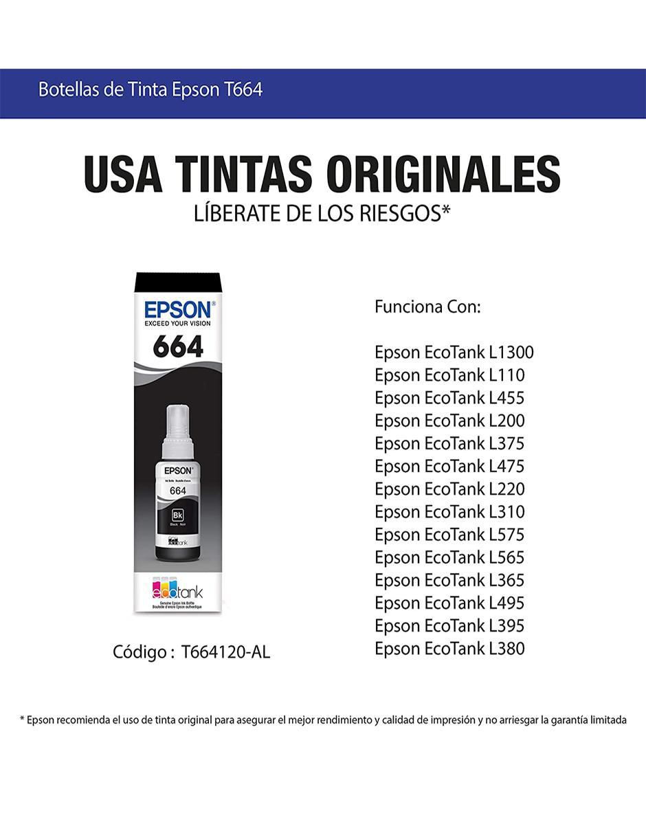 Botella de Tinta T664120 negro 5