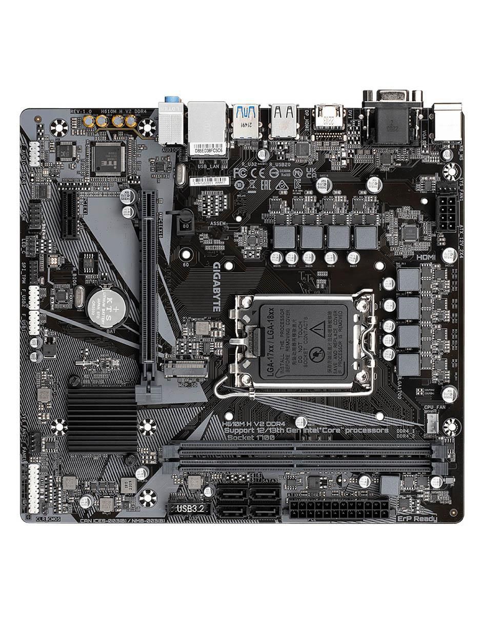 Tarjeta madre h610m h v2 compatible con procesador Intel 3