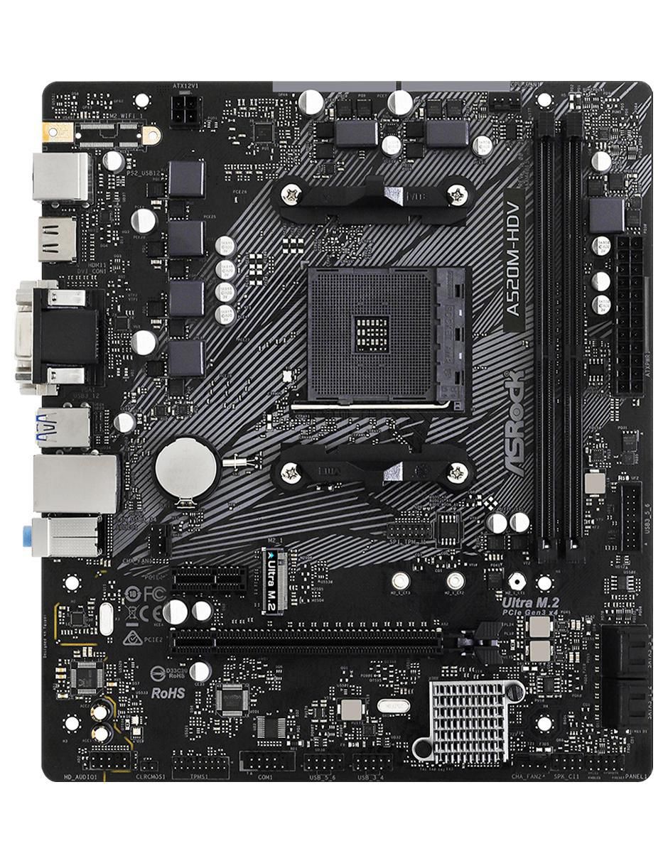 Tarjeta Madre A520M-HDV compatible con procesador AMD 2