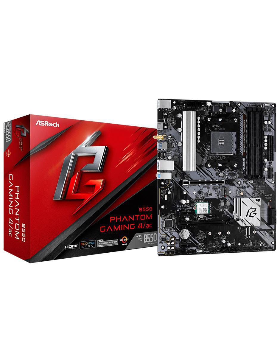 Tarjeta Madre B550 Phantom Gaming compatible con procesador AMD Tarjeta Madre B550 Phantom Gaming compatible con procesador AMD