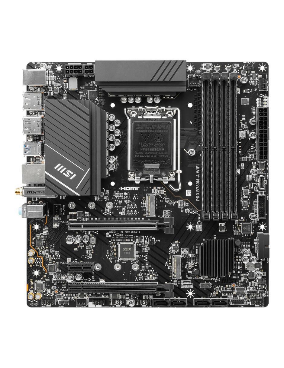 Tarjeta Madre Pro B760M-A WiFi compatible con procesador Intel 3