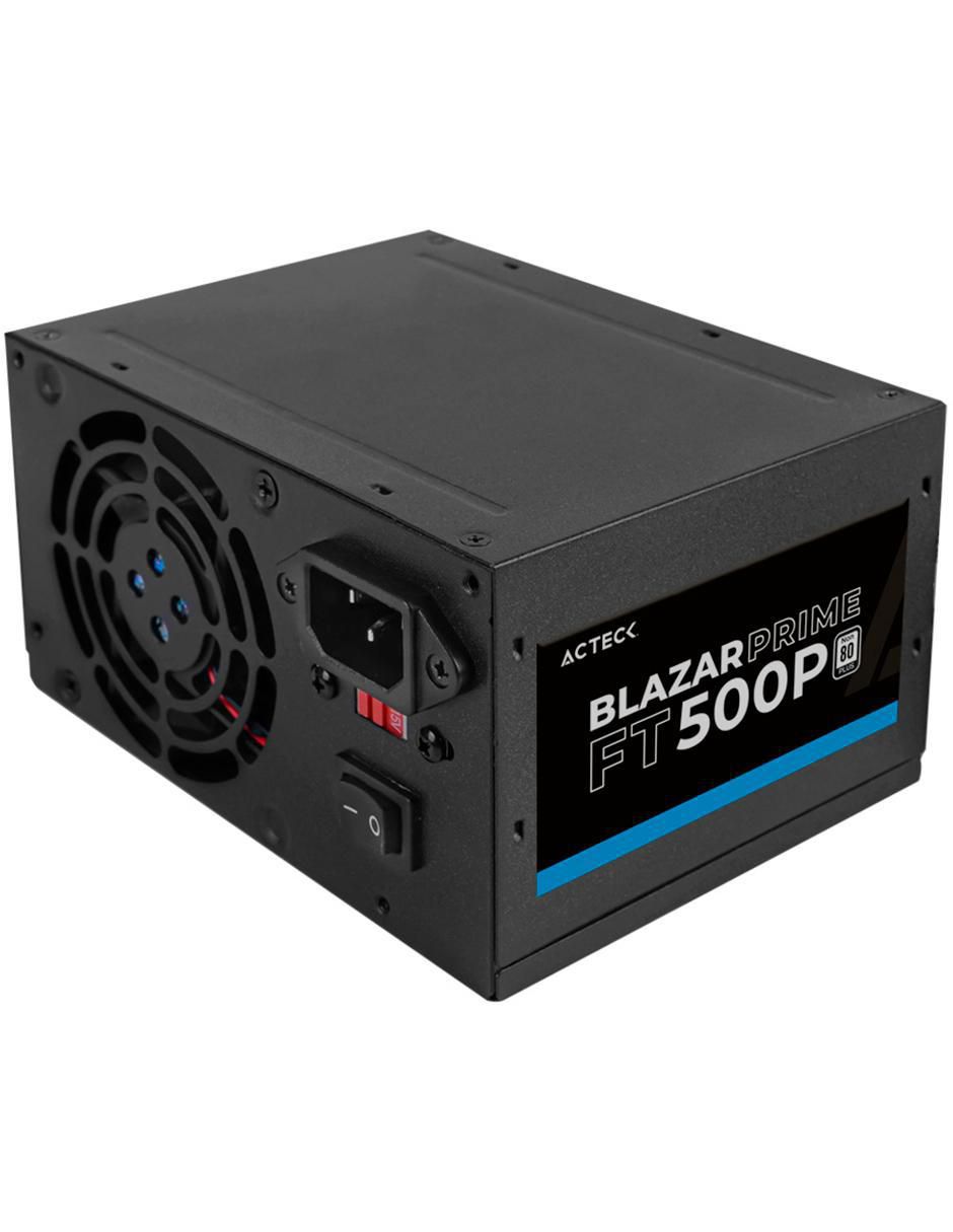 FUENTE DE PODER ACTECK BLAZAR PRIME FT500P / ATX / 500 W / NO MODULAR / VENTILADOR 80 MM / 1 AÑOS DE GARANTIA / NEGRO / AC-938143