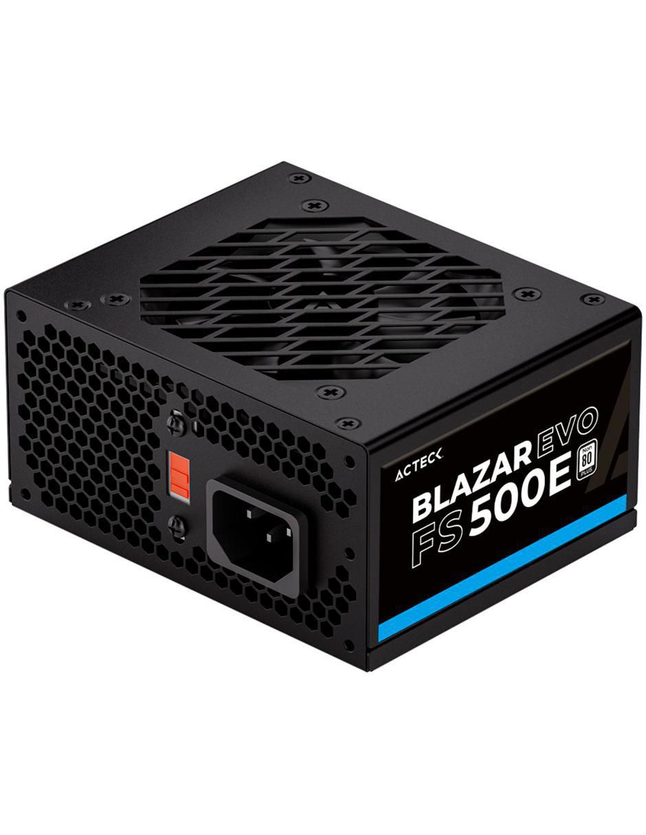 FUENTE DE PODER ACTECK BLAZAR EVO FS500E / ATX / SFX / 500 W /SLIM / NO MODULAR / VENTILADOR 80 MM / 3 AÑOS DE GARANTIA / NEGRO / ES-05002E