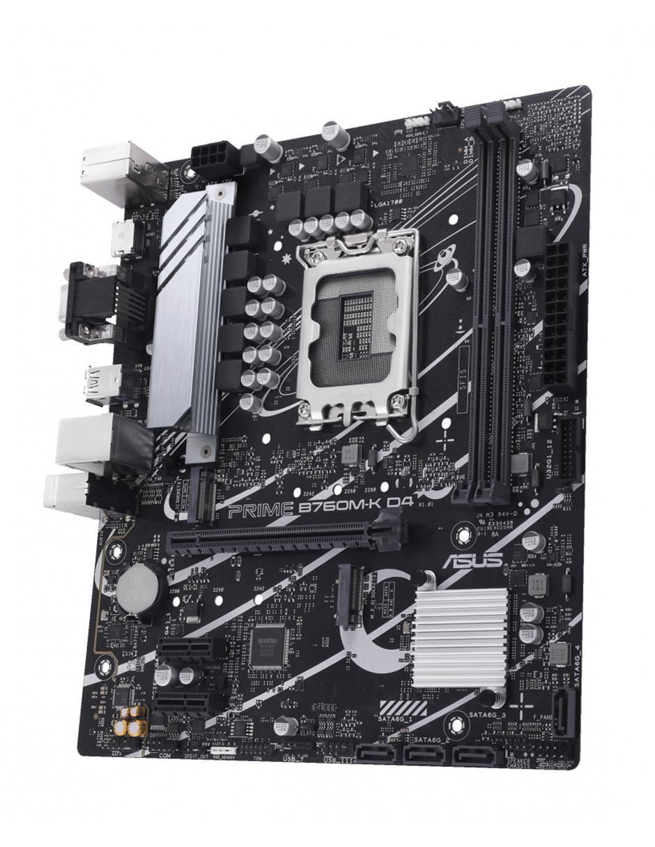 Tarjeta Madre Prime B760M-K D4 compatible con procesador Intel 3