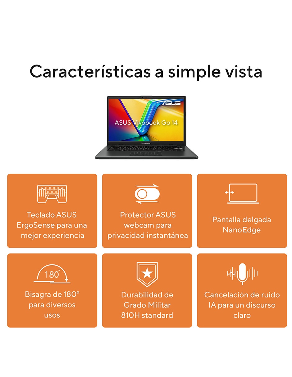 Laptop Vivobook Go 14 14 pulgadas Full HD AMD Ryzen 5 AMD Radeon 16 GB RAM 512 GB SSD 4