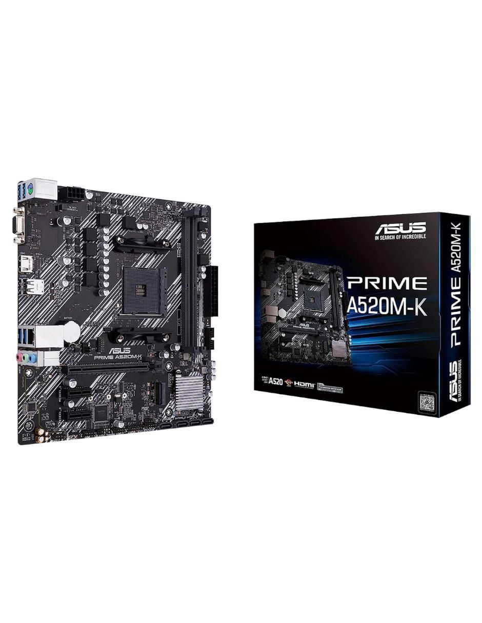 Tarjeta madre Prime A520M-K con procesador AMD