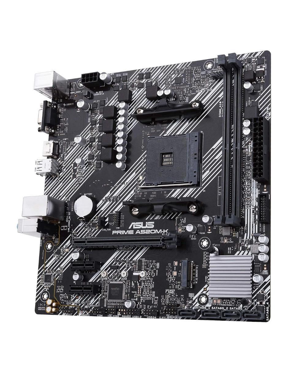 Tarjeta madre Prime A520M-K con procesador AMD 4
