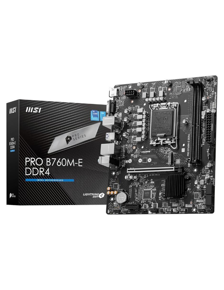 Tarjeta madre Pro B760M-E DDR4 compatible con procesador Intel