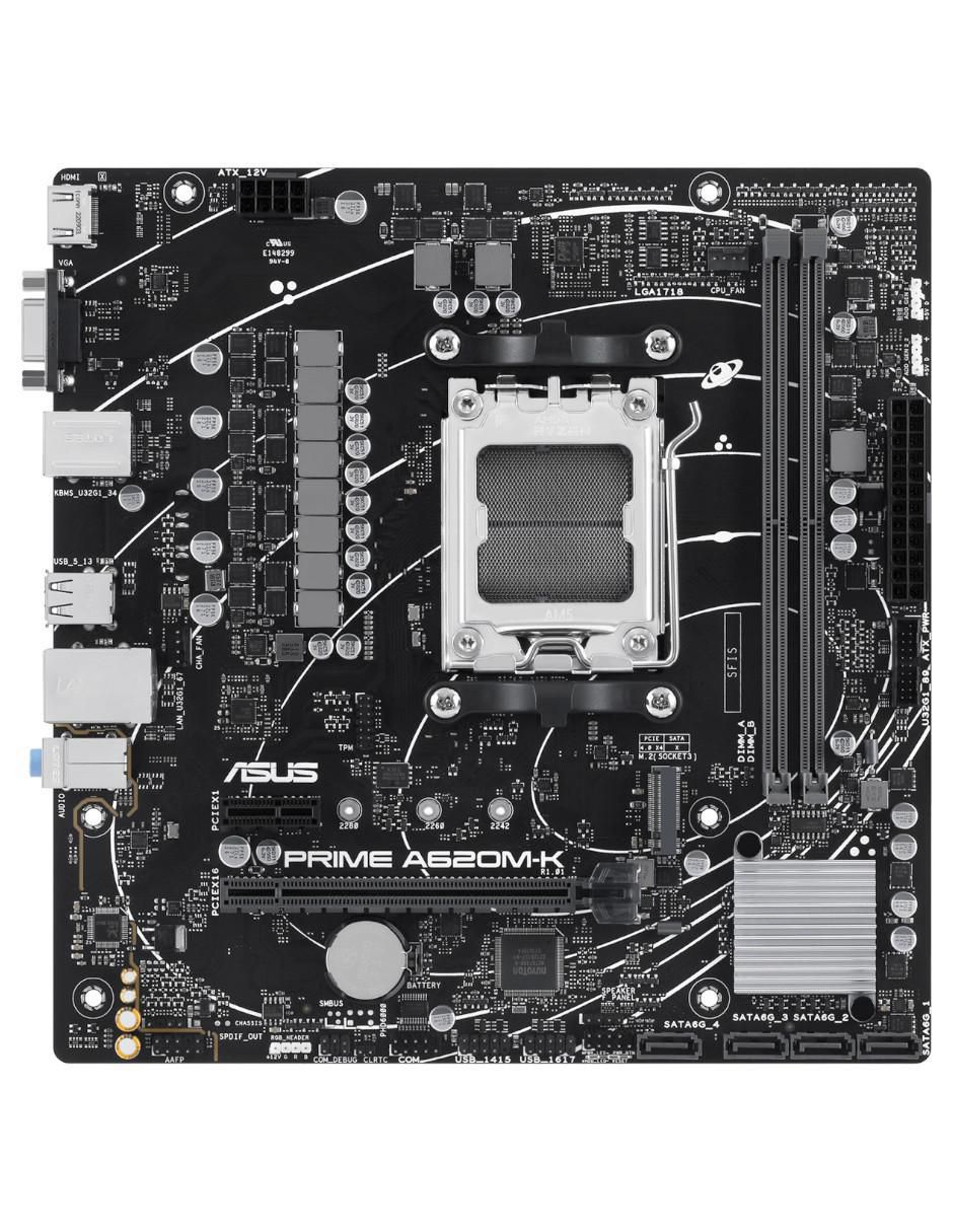 Tarjeta madre Prime A620M-k compatible con procesador AMD