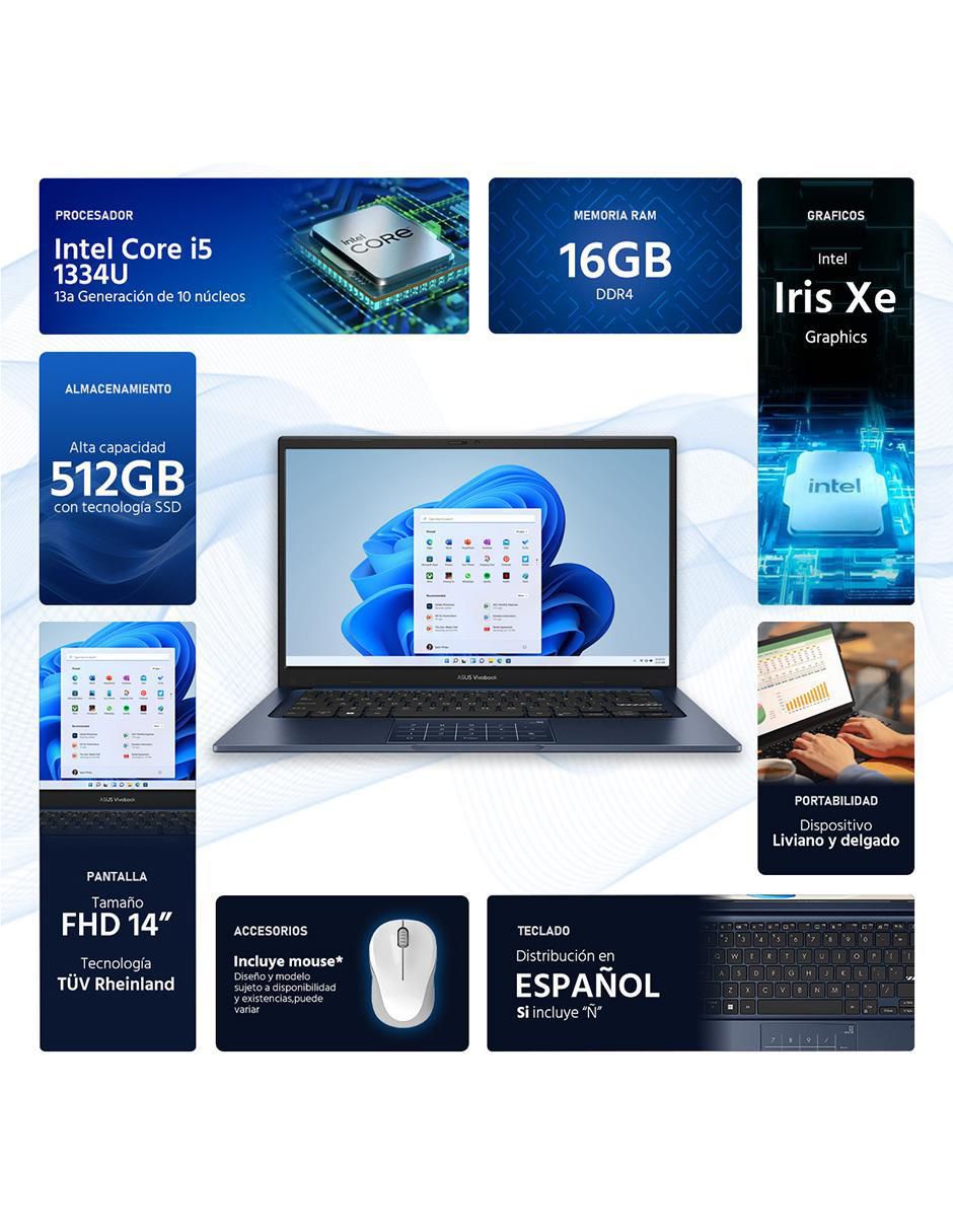 Laptop Vivobook 14 14 pulgadas Full HD Intel Core i5 Intel Iris XE 16 GB Ram 512 GB SSD 2