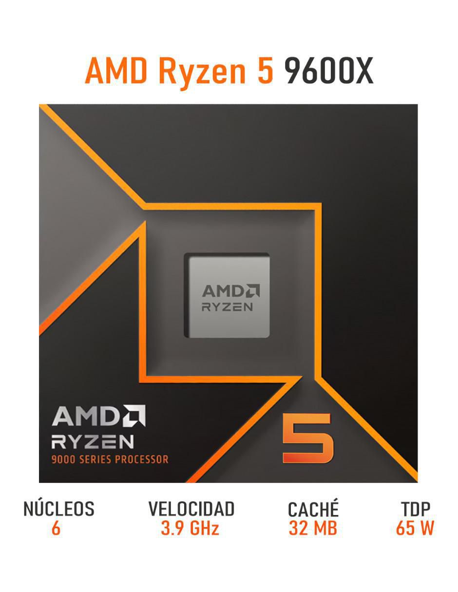 Procesador Ryzen 5 9600X con 6 núcleos 2