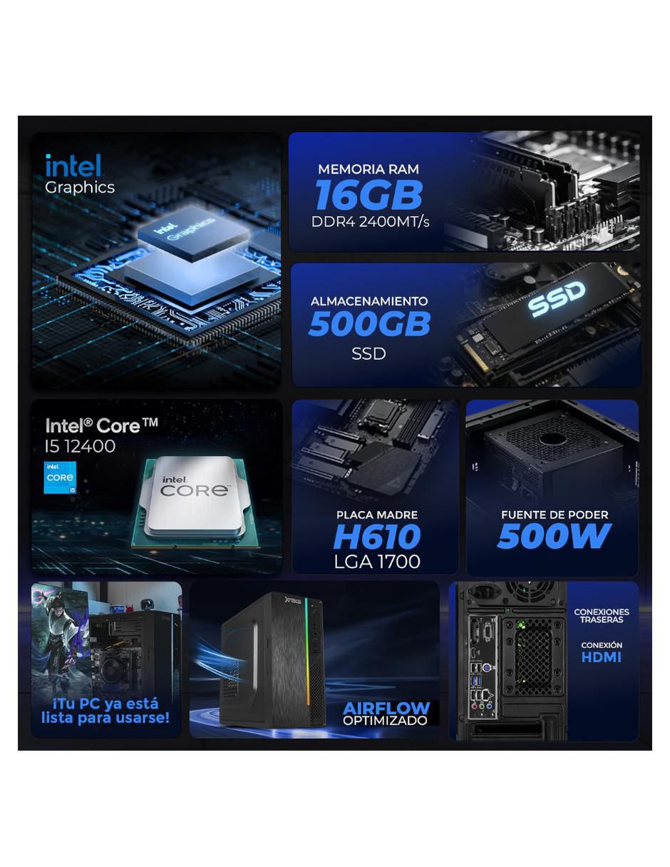 Computadora gamer XTPCI516GBHD730MUB 23.8 pulgadas Full HD Intel Core i5 Intel UHD 16 GB RAM 500 GB SSD 5