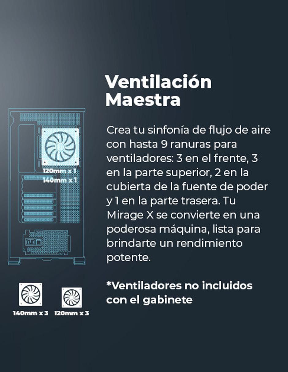 Gabinete de computadora YCF-EPMIR-X1 Mirage X 10