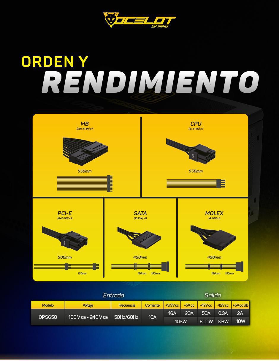 Fuente de poder ops650 12