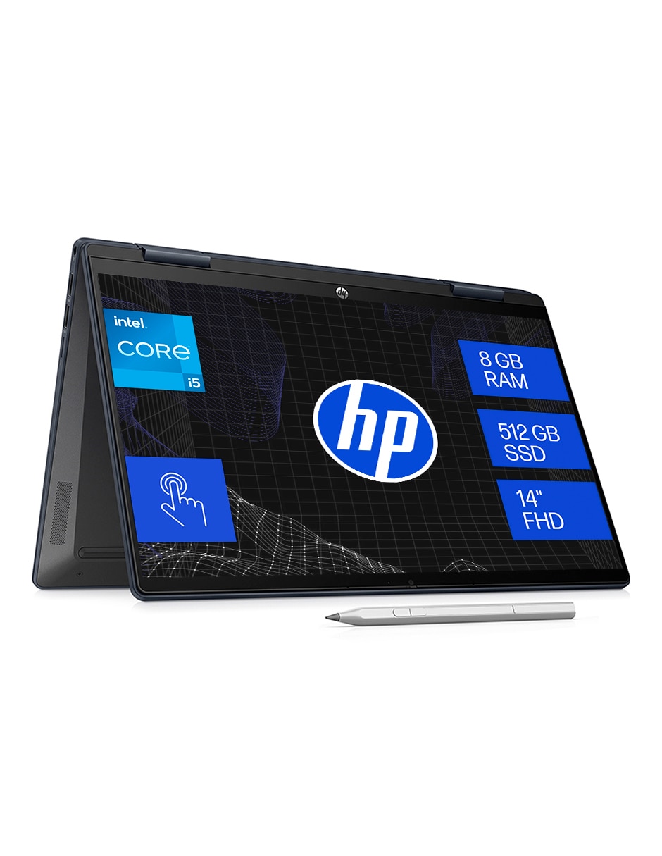 Laptop 2 en 1 touch Pavilion x360 14-EK1011LA 14 pulgadas Full HD Intel Core i5 Intel Iris xe 8 GB Ram 512 gb SSD 1